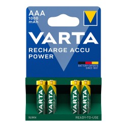 Pila varta recargable accu power aaa - hr03 1000 ma (blister 4 uds) ø10,5x44,5mm