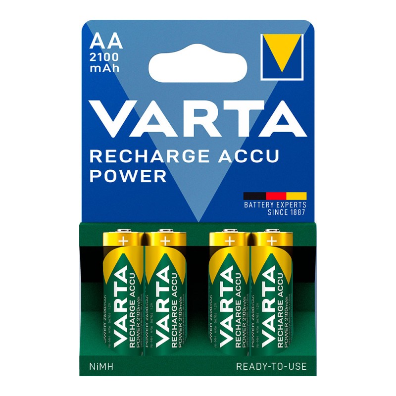 Pila recargable accu power aa - hr6 2100 ma (blister 4 uds) ø14,5 x 50,5 mm