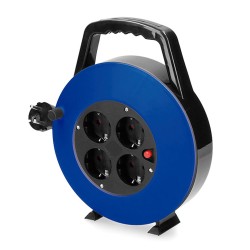 Enrollacables 10 m 3 g 1,00 mm 4 tomas bipolares con t/tl hogar con protector termico