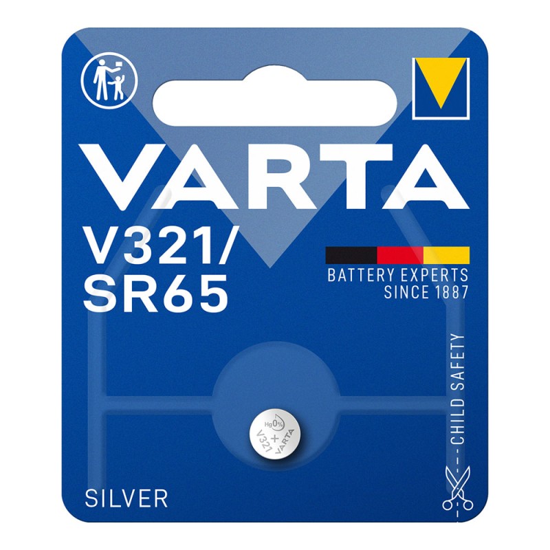 Micro pila de boton silver sr65 - v321 1,55v (blister 1 unid.) ø6,8x1,65mm