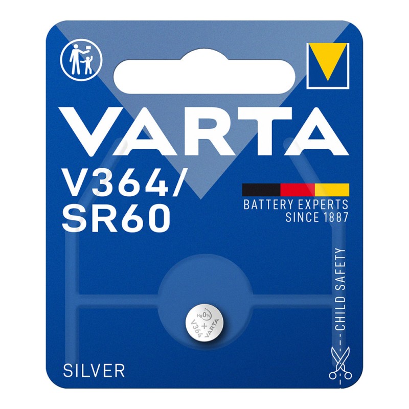 Micro pila de boton silver sr60 - v364 1,55v (blister 1 unid.) ø6,8x2,15mm
