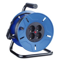 Enrollacables 25 m 3 g 1,50 mm 4 tomas bipolares con t/tl con protector térmico