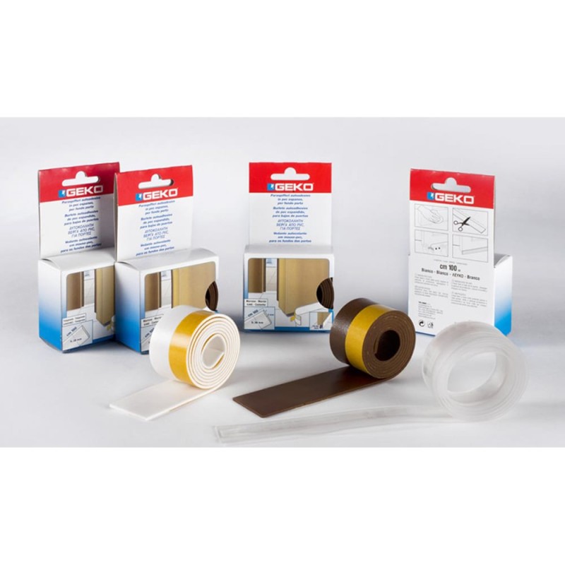 Bajo puerta adhesivo en pvc expandido 38 mm x 100 cm transparente