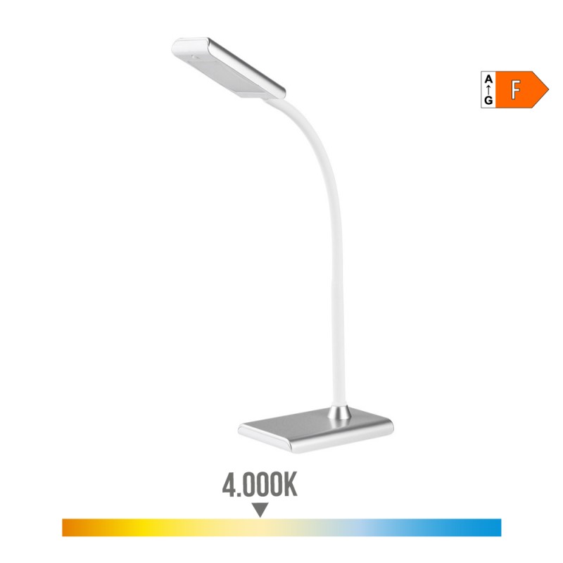 Flexo led 7 w 400 lm 4000 k color plata 13 x 9 x 33 cm