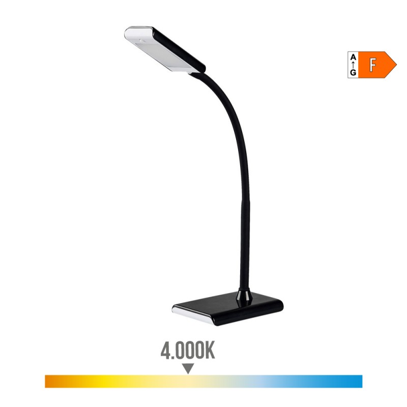 Flexo led 7 w 400 lm 4000 k color negro 13 x 9 x 33 cm
