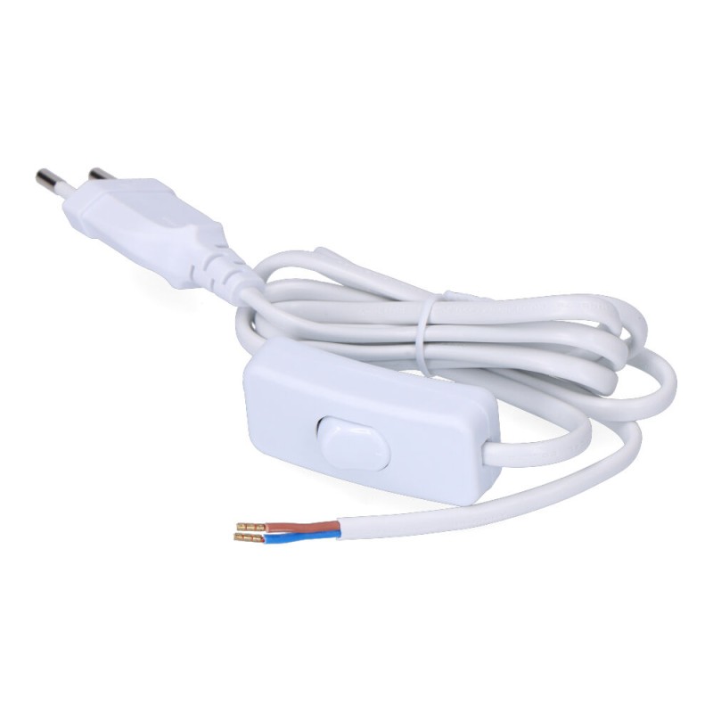 Conexion con interruptor 3a 1,5m 2x0,75mm manguera plana blanca edm