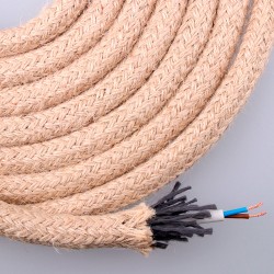 Cable de cuerda de yute redondo 2 x 0,75mm 20m euro/m