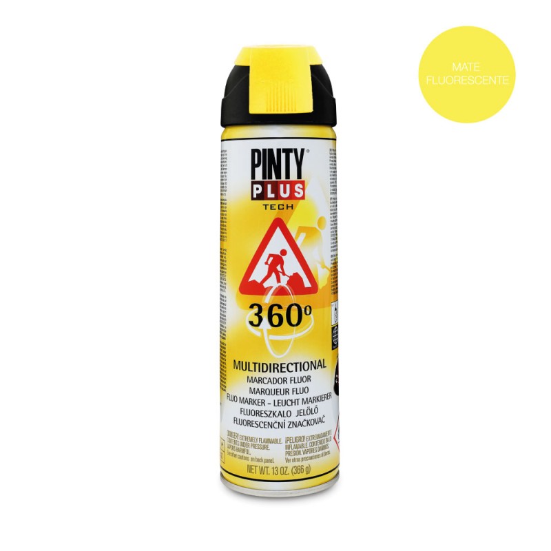 Pintura en spray tech 650 cc marcador 360° amarillo t146