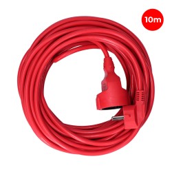 Prolongador con 1 toma 2p+t, 16a 250v~ 10 m de cable h05vv-f 3g1,5mm, rojo