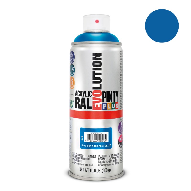 Pintura acrílica spray evolution 520 cc ral 5017 steel blue 300 g