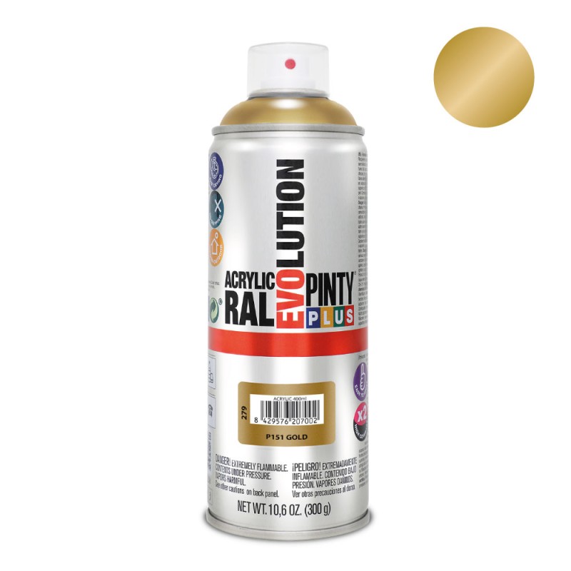 Pintura acrílica spray evolution 520 cc p151 oro