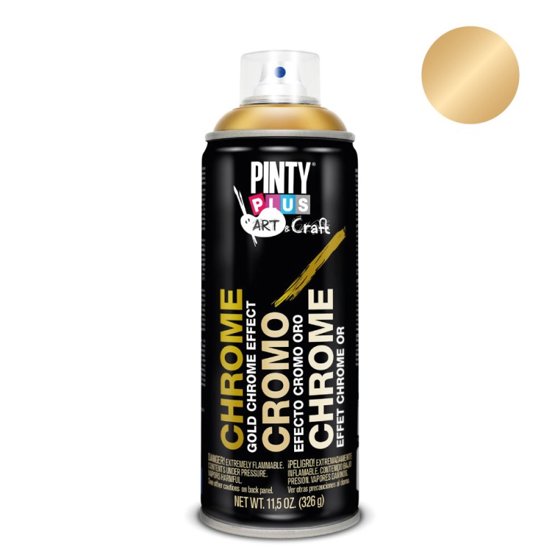 Pintura en spray art & craft 520cc efecto cromo oro c151