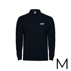 Polo negro manga larga talla-m 65% poliéster 35% algodon
