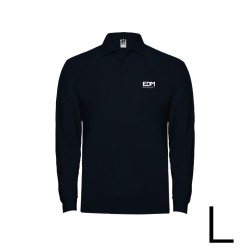 Polo negro manga larga talla-l 65% poliéster 35% algodón