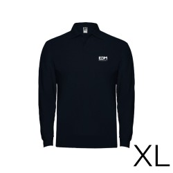 Polo negro manga larga talla-xl 65% poliéster 35%algodon