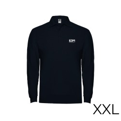Polo negro manga larga talla-xxl 65% poliéster 35% algodon