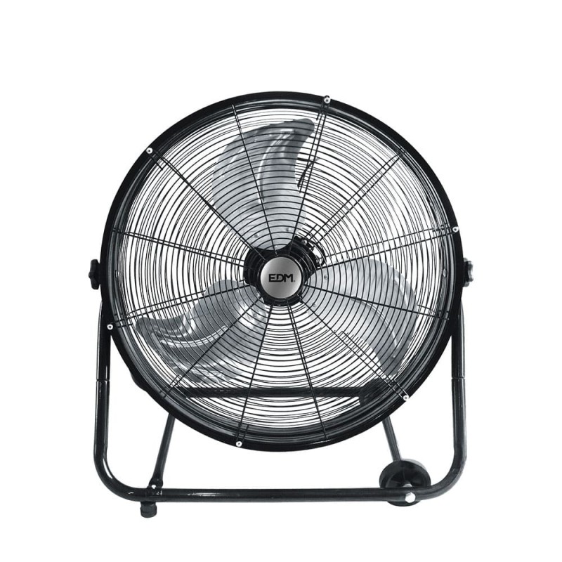 Ventilador industrial de suelo, con ruedas, negro 180 w 59,8 db aspas ø60 x 70 cm
