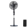Ventilador de pie mando a distancia, negro, potencia 60 w 62,9 db aspas ø40 cm, altura regulable 110-130 cm