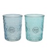 Vaso de cristal con relieve ø8.3 x 10,3 cm 350 ml colores surtidos