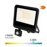 Foco proyector led con sensor de presencia 50 w 4000 lm 6400 k luz fria 23,8 x 4,5 x 19,2 cm