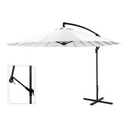 Parasol excéntrico ø300 cm altura maxima 3 m color: blanco