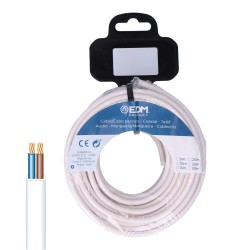 Carrete manguera plana 2 x 1,50 mm blanca, 5 m