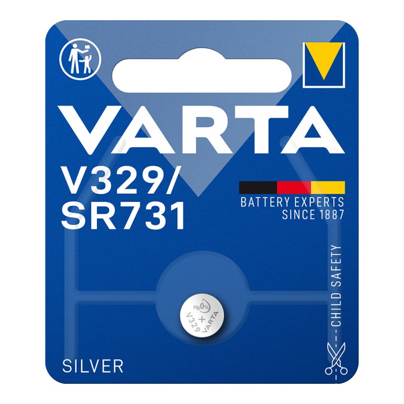 Micro pila de boton silver sr73 - v329 1,55v (blister 1 unid.) ø7,9x3,1mm