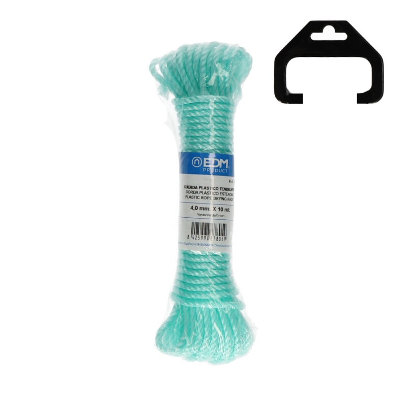 Cordón de plástico verde, calibre 4 mm x 10 m