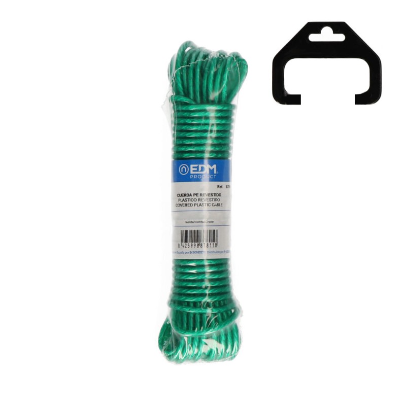 Cuerda plástico verde revestido pvc tendedero 10 m
