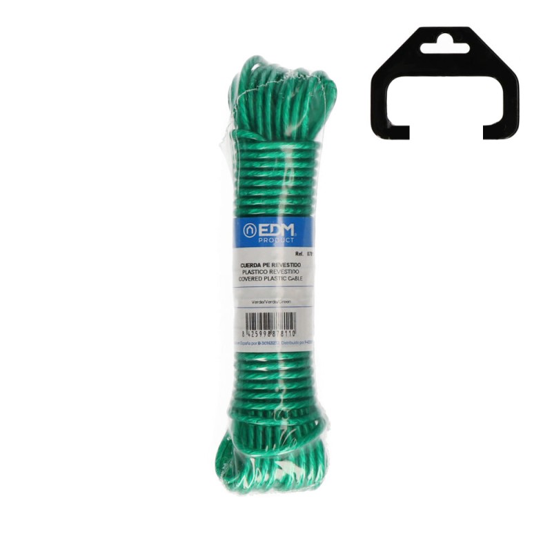 Cuerda plástico verde revestido pvc tendedero 15 m