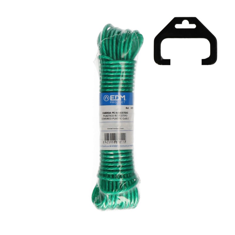 Cuerda plástico verde revestido pvc tendedero 25 m