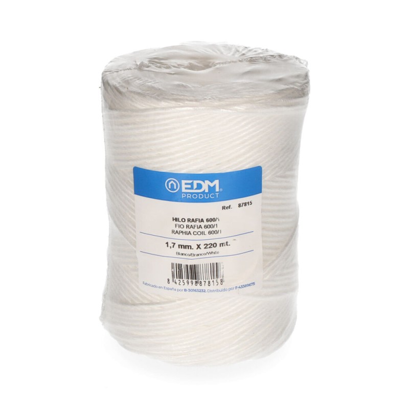 Cordel rafia blanco 600/1 calibre 1,7 mm x 220 m