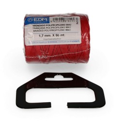 Cordón trenzado polipropileno 8842 rojo, calibre 1,7 mm x 50 m