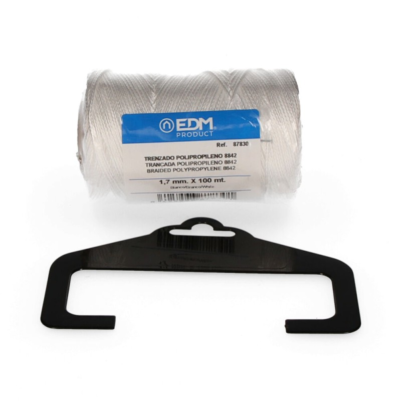 Cordón trenzado polipropileno 8842 blanco, calibre 1,7 mm x 100 m