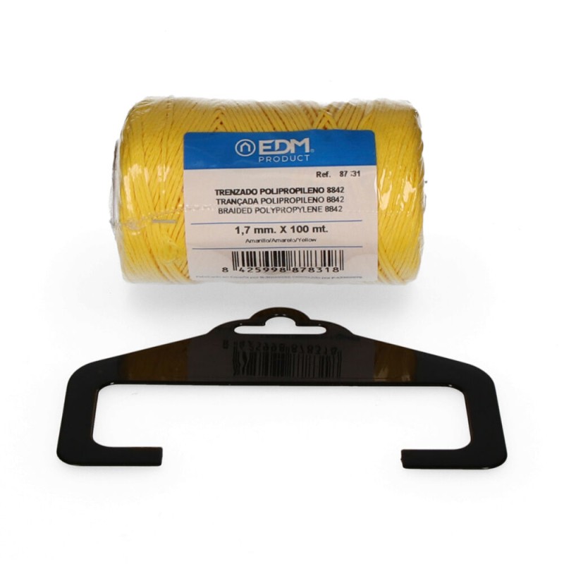 Cordón trenzado polipropileno 8842 amarillo, calibre 1,7 mm x 100 m