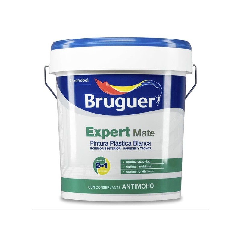 Pintura plástica acrílica estirenada interior/exterior antimoho expert blanco mate 4 l