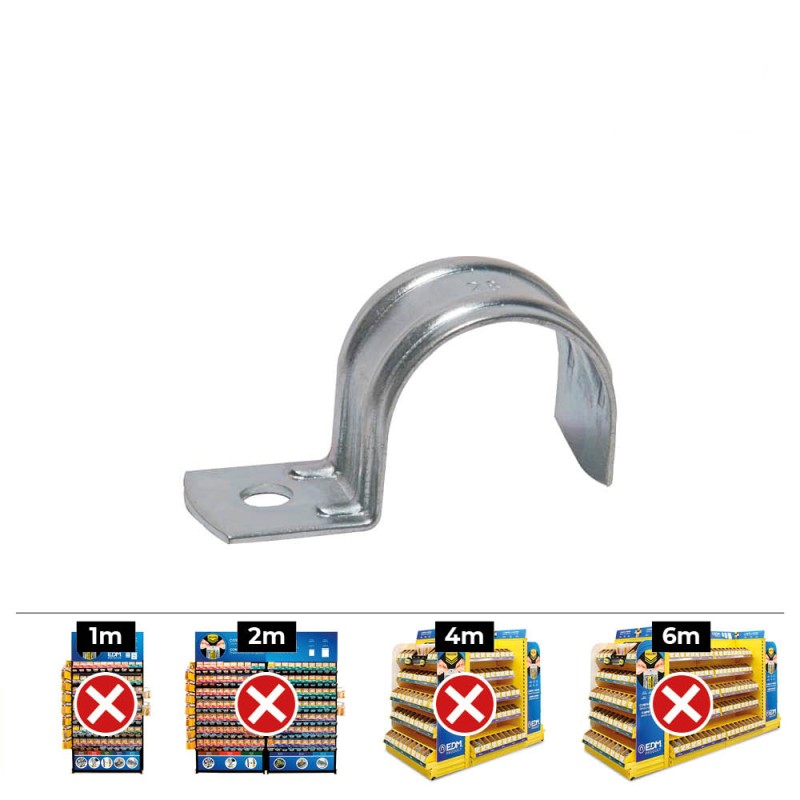 Grapa para cable tubular ø25 x 25 mm 925f, metalizado, caja 100 uds