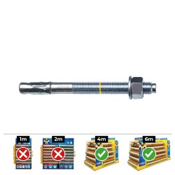 Anclaje homologado ce bap ø8 x 95 mm/30 zincado, caja 50 uds