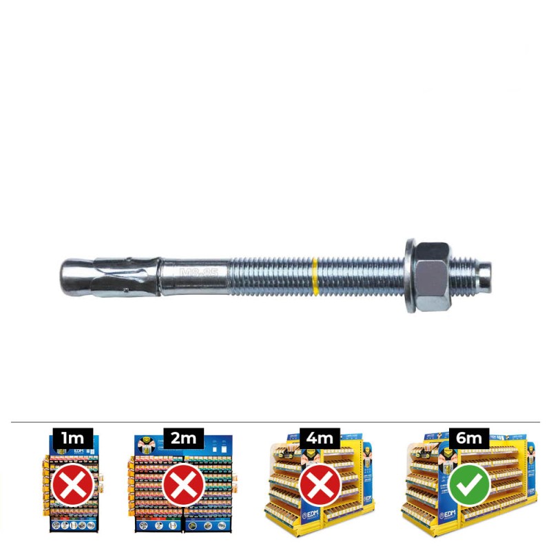 Anclaje homologado ce bap ø10 x 125 mm/50 zincado, caja 25 uds