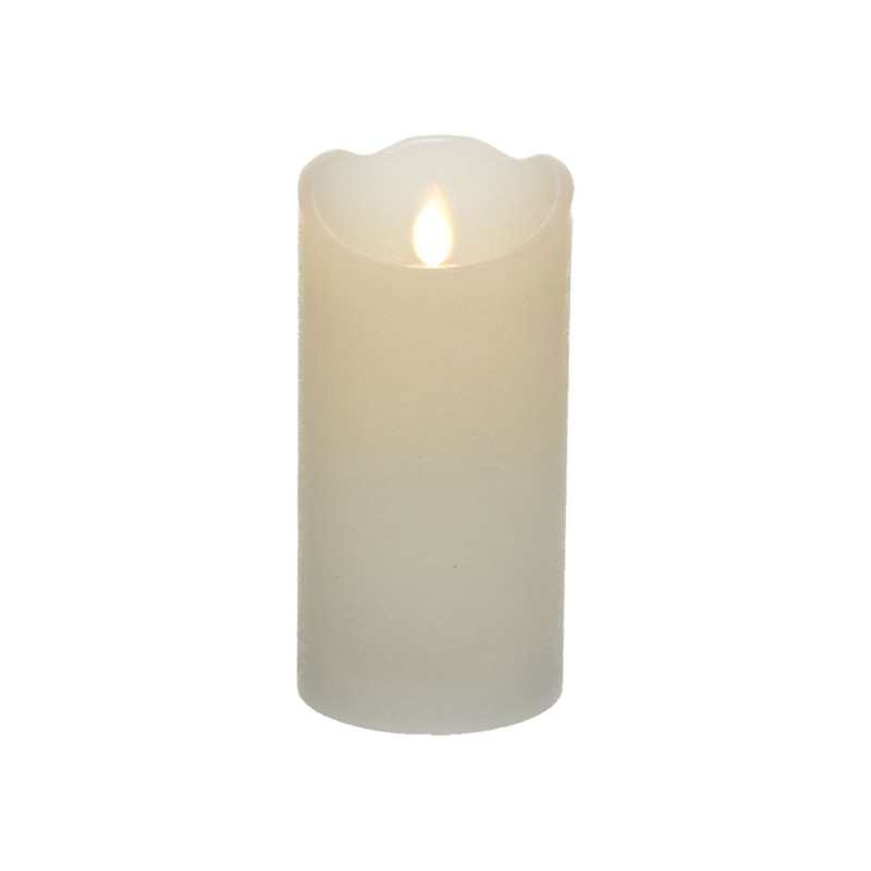 Vela de cera led color blanco, ø7,5 x 15 cm