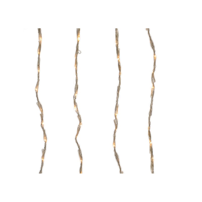 Cortina de leds para balcon exterior blanco calido 2x1m 220 leds