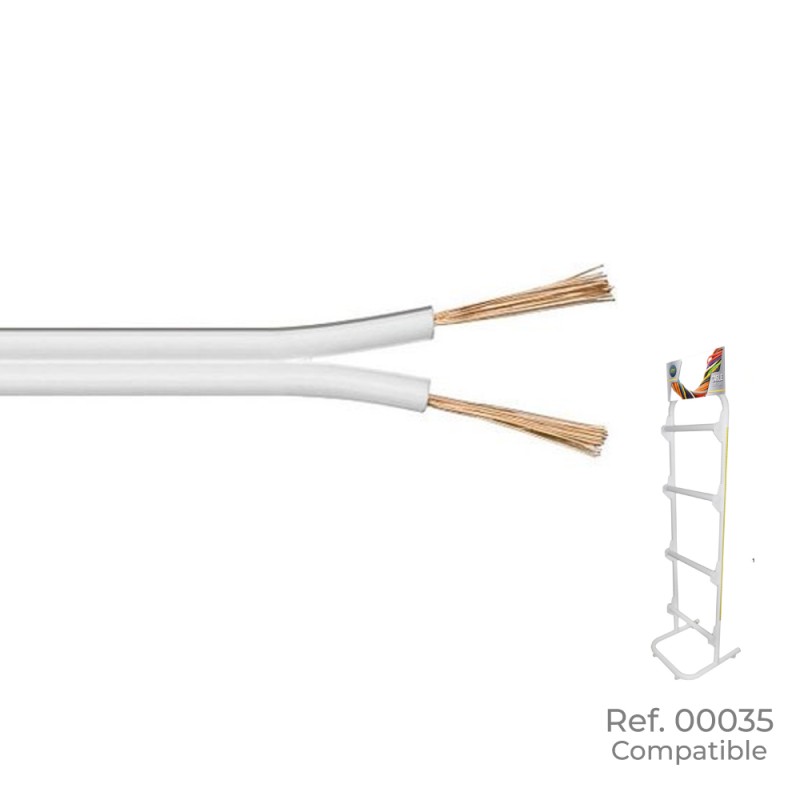 Paralelo blanco y gris 2x1,50mm "audio" euro/m (bobina pequeña ø200x80mm)