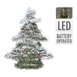 Árbol de navidad de ratán con leds 40 cm