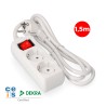 Prolongador con 2 tomas 2p+t, 16 a 250 v de cable h05vv-f 3g 1,5 m.