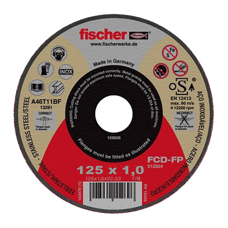 Disco corte fcd-fp para metales plus ø125 x 1,0 x 22,23 mm