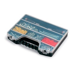Organizador de compartimentos con tapa 9 divisiones fijas 2,5 x 25 x 5 cm