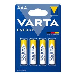Pila alkalina energy aaa - lr03 (blister 4 uds) ø10,5x44,5mm