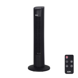 Ventilador de torre. potencia: 60 w 54,8 db, mando a distancia, negro 28 x 78,3 cm