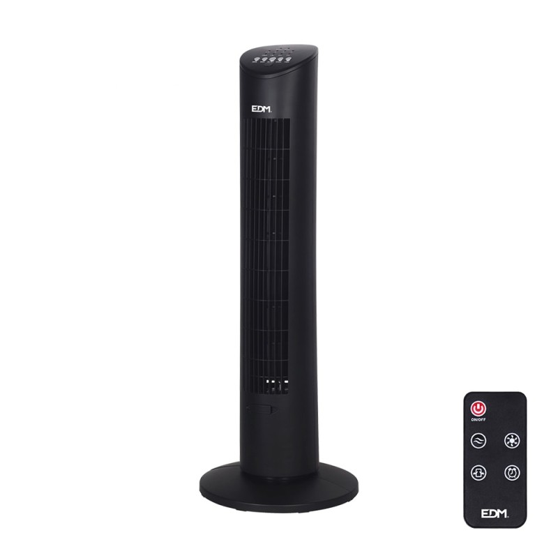 Ventilador de torre. potencia: 60 w 54,8 db, mando a distancia, negro 28 x 78,3 cm