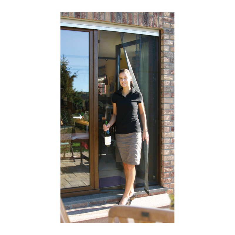 Mosquitera cortina telescópica antracita 95 x 220 cm